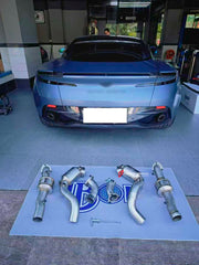 EXHAUST DOWNPIPES WITH FRONT PIPES for ASTON MARTIN DB12 V8 4.0T 2023 + FORZA PERFORMANCE Custom Fit

Set includes:

Downpipes with 100-Cell Sports Catalytic Converters
Front Pipes
Material: Stainless Steel

Production time: 10-15 days
