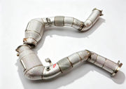 EXHAUST DOWNPIPES WITH HEAT SHIELDS for BMW M5 G90 S68 4.4T 2025 + FORZA PERFORMANCE Custom Fit

Set includes:

Downpipes with Heat Shields
Material: Stainless Steel

Production time: 10-15 days
