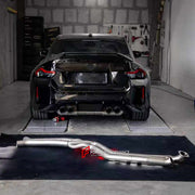 EXHAUST MID PIPE for BMW M3 G80 G81 M4 G82 G83 2020+

Set includes:

Mid Pipe
Material: Stainless Steel (Can be made of Titanium)

Production time: 10–15 days