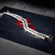 EXHAUST MID PIPE for BMW M3 G80 G81 M4 G82 G83 2020+

Set includes:

Mid Pipe
Material: Stainless Steel (Can be made of Titanium)

Production time: 10–15 days