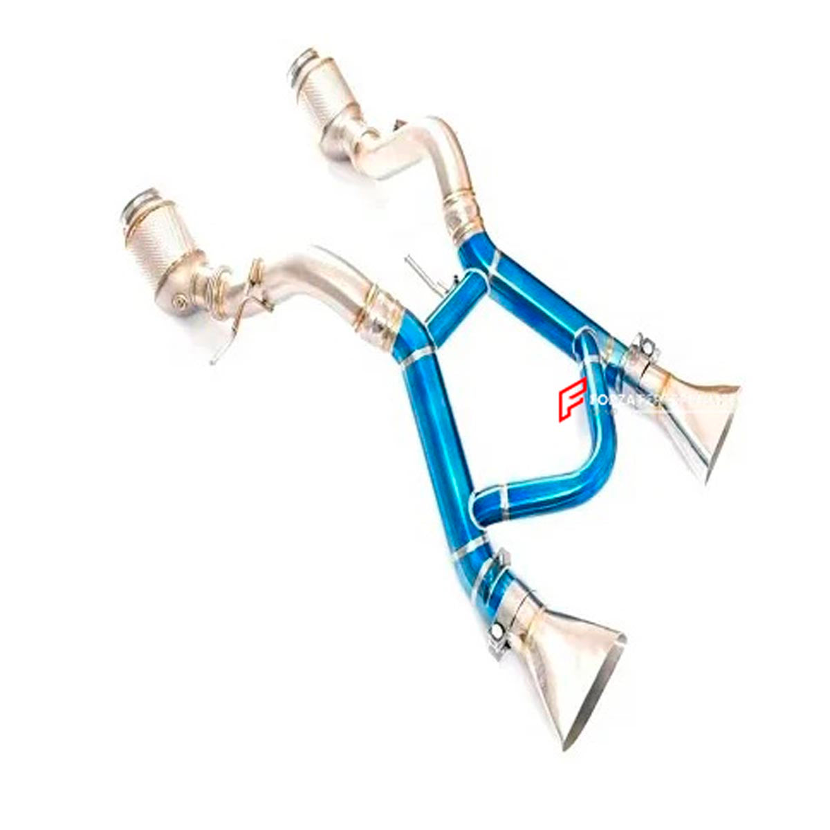 VALVED EXHAUST CATBACK MUFFLER for MCLAREN 650S 3.8T 2011 - 2014 FORZA PERFORMANCE Custom Fit

Set includes:

Muffler with Valves
X-Pipe
Exhaust Tips
Valve Control Box with Remote Control (you may also reuse your factory exhaust valve motors)
Material: Stainless Steel

Production time: 10–15 days