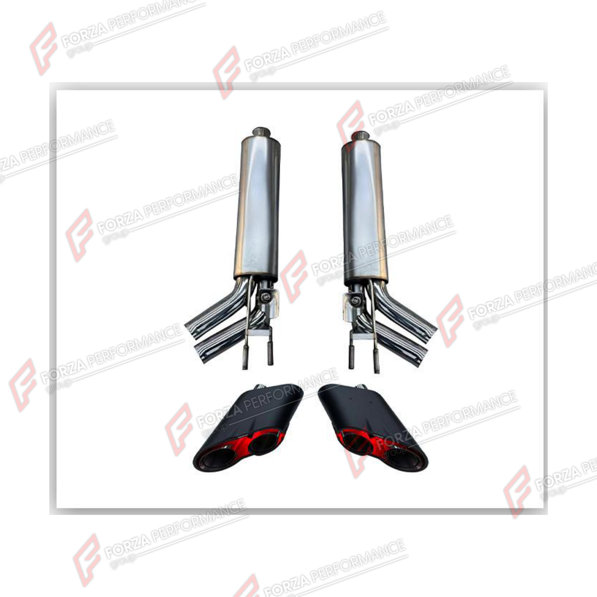 EXHAUST SIDE PIPES for MERCEDES-BENZ G-CLASS W464 W465 2018+ FORZA PERFORMANCE custom fit G900 Style

Set includes:
Exhaust Side Pipes
Exhaust Tips

Material: Stainless Steel (Can be made of Titanium)

NOTE: Professional installation is required.