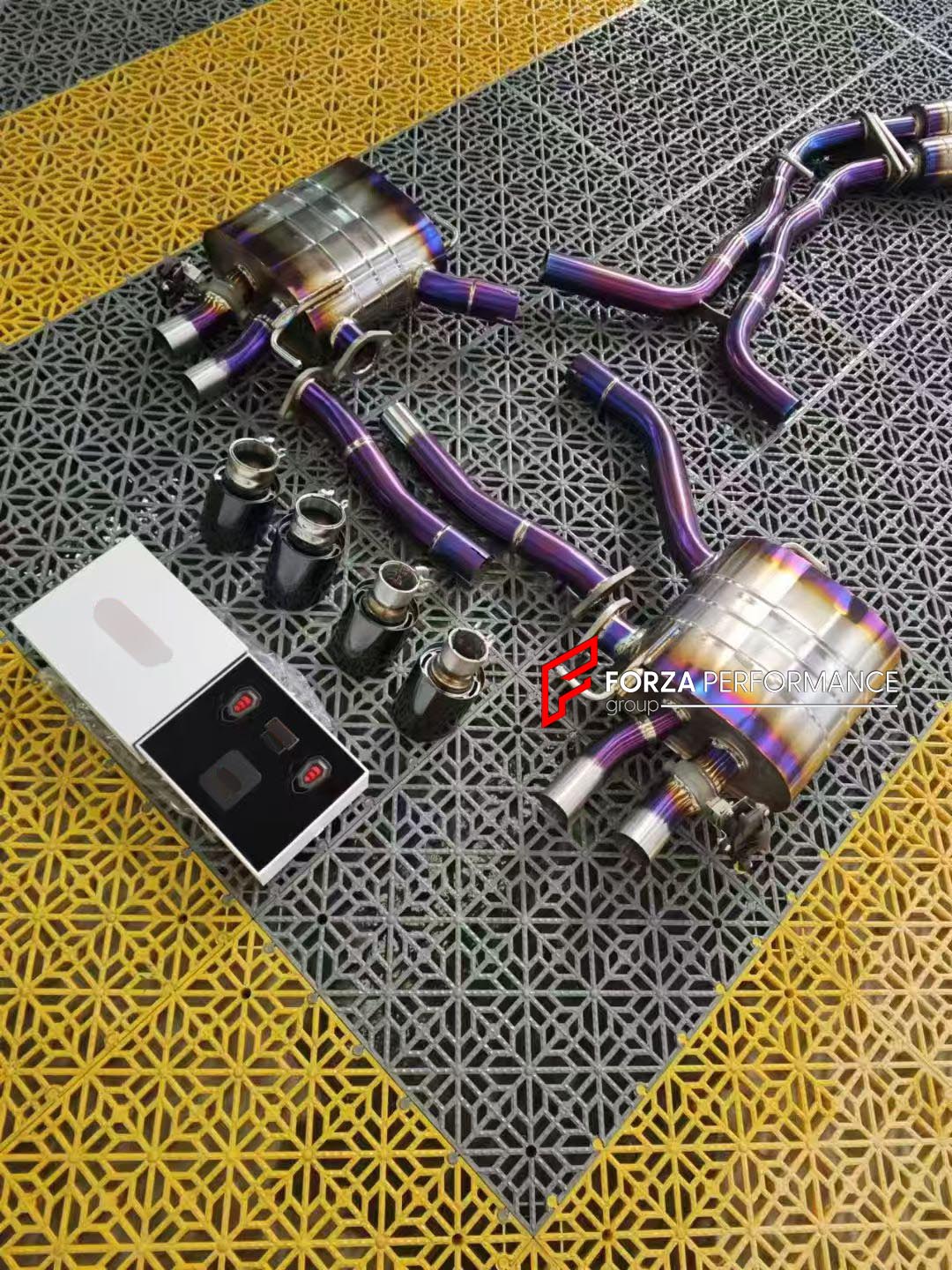 EXHAUST CATBACK MUFFLER for AUDI A7 C8 S-LINE 2019+ 3.0L

Set includes:

Center Pipes
Muffler with Valves
Exhaust Tips
Valve Control Box with Remote Control
Material: Stainless Steel (can be made in Titanium)

Production time: 10–15 days