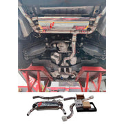 EXHAUST CATBACK MUFFLER for Cadillac CT4 2.0T 2020+

Set includes:

Mid Pipe
Valved Bypass Muffler
Electronic Remote Valve Control
(No tips)
Material: Stainless Steel (Can be made of Titanium)

Production time: 10–15 days