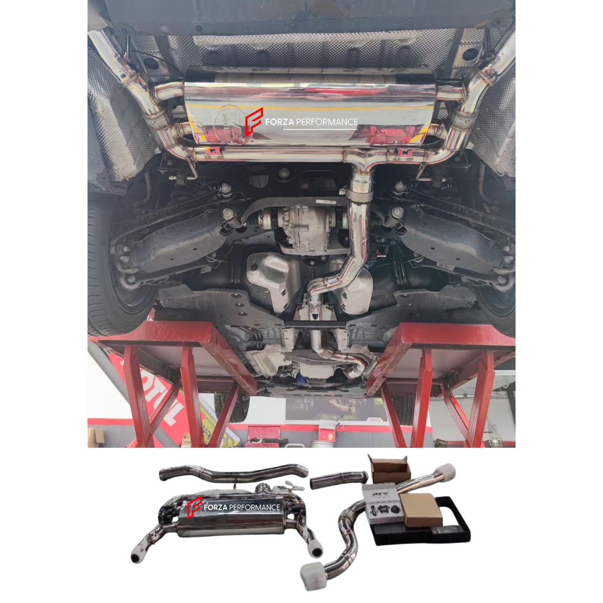 EXHAUST CATBACK MUFFLER for Cadillac CT4 2.0T 2020+

Set includes:

Mid Pipe
Valved Bypass Muffler
Electronic Remote Valve Control
(No tips)
Material: Stainless Steel (Can be made of Titanium)

Production time: 10–15 days