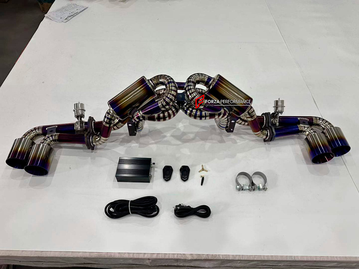 EXHAUST CATBACK MUFFLER for Ferrari F430 2004 - 2009

Set includes:

X-Pipe
Valved Bypass Muffler
Exhaust Tips
Electronic Remote Valve Control
Material: Titanium (Can be made of Stainless Steel)

Production time: 10–15 days

Why “Contact Us for Pricing”?
We don’t display fixed prices because our goal is to offer you the most competitive deal possible. Product costs often decrease over time, and by requesting a quote, you’ll receive our most up-to-date price on market.

FEATURES:

Engineered through digital 