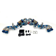 EXHAUST CATBACK MUFFLER for Ferrari F430 2004 - 2009

Set includes:

X-Pipe
Valved Bypass Muffler
Exhaust Tips
Electronic Remote Valve Control
Material: Titanium (Can be made of Stainless Steel)

Production time: 10–15 days

Why “Contact Us for Pricing”?
We don’t display fixed prices because our goal is to offer you the most competitive deal possible. Product costs often decrease over time, and by requesting a quote, you’ll receive our most up-to-date price on market.

FEATURES:

Engineered through digital 