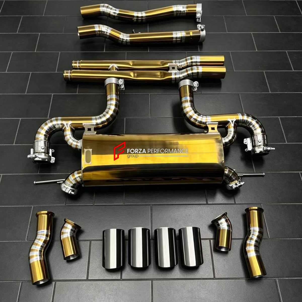 EXHAUST SYSTEM for JAGUAR F-TYPE X152 3.0T 2013 - 2025

Set includes:

Mid Pipe
Valved Bypass Muffler
Exhaust Tips
Material: Titanium (Can be made of Stainless Steel)

Production time: 10–15 days