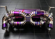 EXHAUST SYSTEM for LAMBORGHINI HURACAN EVO 2019 - 2024

Set includes:

X-Pipe
Valved Bypass Muffler
Material: Titanium (Can be made of Stainless Steel)

Production time: 10–15 days