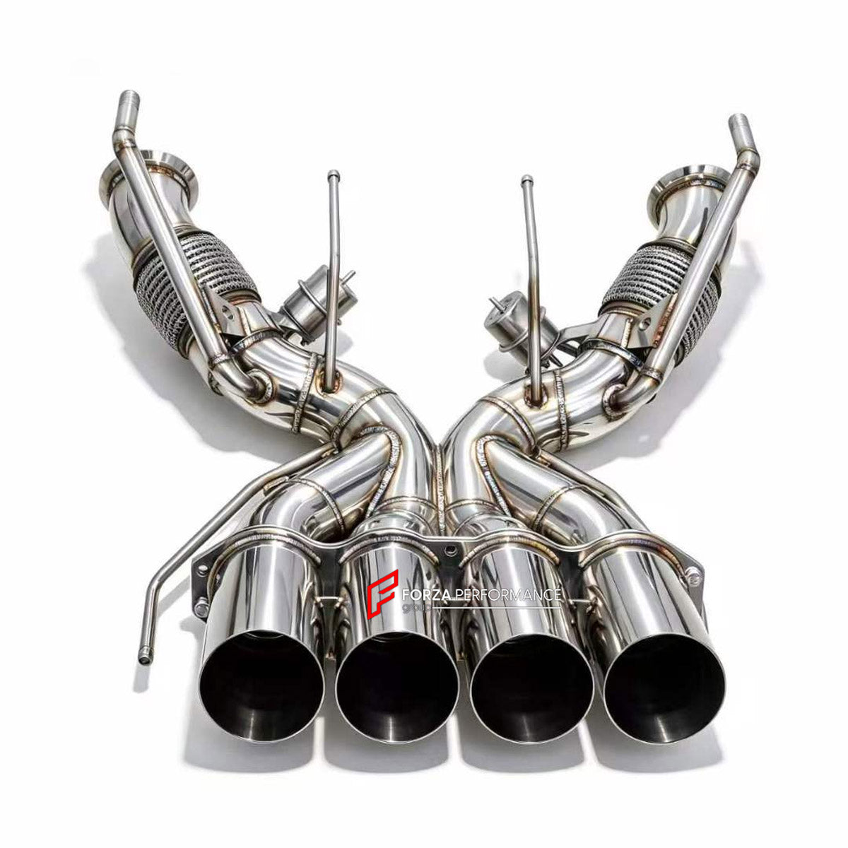 EXHAUST SYSTEM for MCLAREN 765LT 4.0T 2020 - 2023

Set includes:

X-Pipe
Valved Bypass Muffler
Exhaust Tips
Material: Stainless Steel (Can be made of Titanium)

Production time: 10–15 days