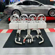 EXHAUST SYSTEM for MERCEDES-BENZ CLS-CLASS C218 CLS350 3.5 2010 - 2018

Set includes:

Mid Pipe
X-Pipe
Mufflers with Valves
Material: Stainless Steel (Can be made of Titanium)

Production time: 10–15 days