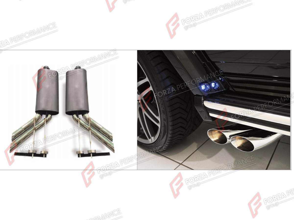 EXHAUST CATBACK MUFFLER for Mercedes-Benz G-Class W463 2008 - 2018

Set includes:

Mufflers with Valves
Exhaust Tips
Material: Stainless Steel (Can be made of Titanium)

Production time: 10–15 days

Why “Contact Us for Pricing”?
We don’t display fixed prices because our goal is to offer you the most competitive deal possible. Product costs often decrease over time, and by requesting a quote, you’ll receive our most up-to-date price on market.

FEATURES:

Engineered through digital prototyping using advanced