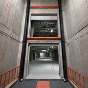F-VTS Four-Post Car Elevator - Guided Vehicle Transport System - montacoches de cuatro columnas / ascenseur pour voitures 4 colonnes