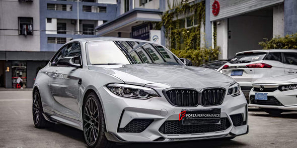 CARBON BODY KIT for BMW M2 F87 2017 - 2021  Set includes:  Front Lip Front Grille Side Mirrors Side Skirts Top Aerial Rear Diffuser Rear Spoiler