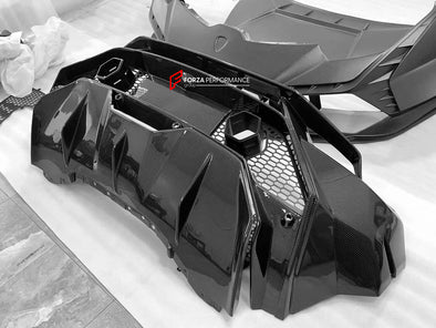 Dry Carbon Fiber Rear Bumper Tecnica Style for Lamborghini Huracan LP580 LP610 EVO 2014+