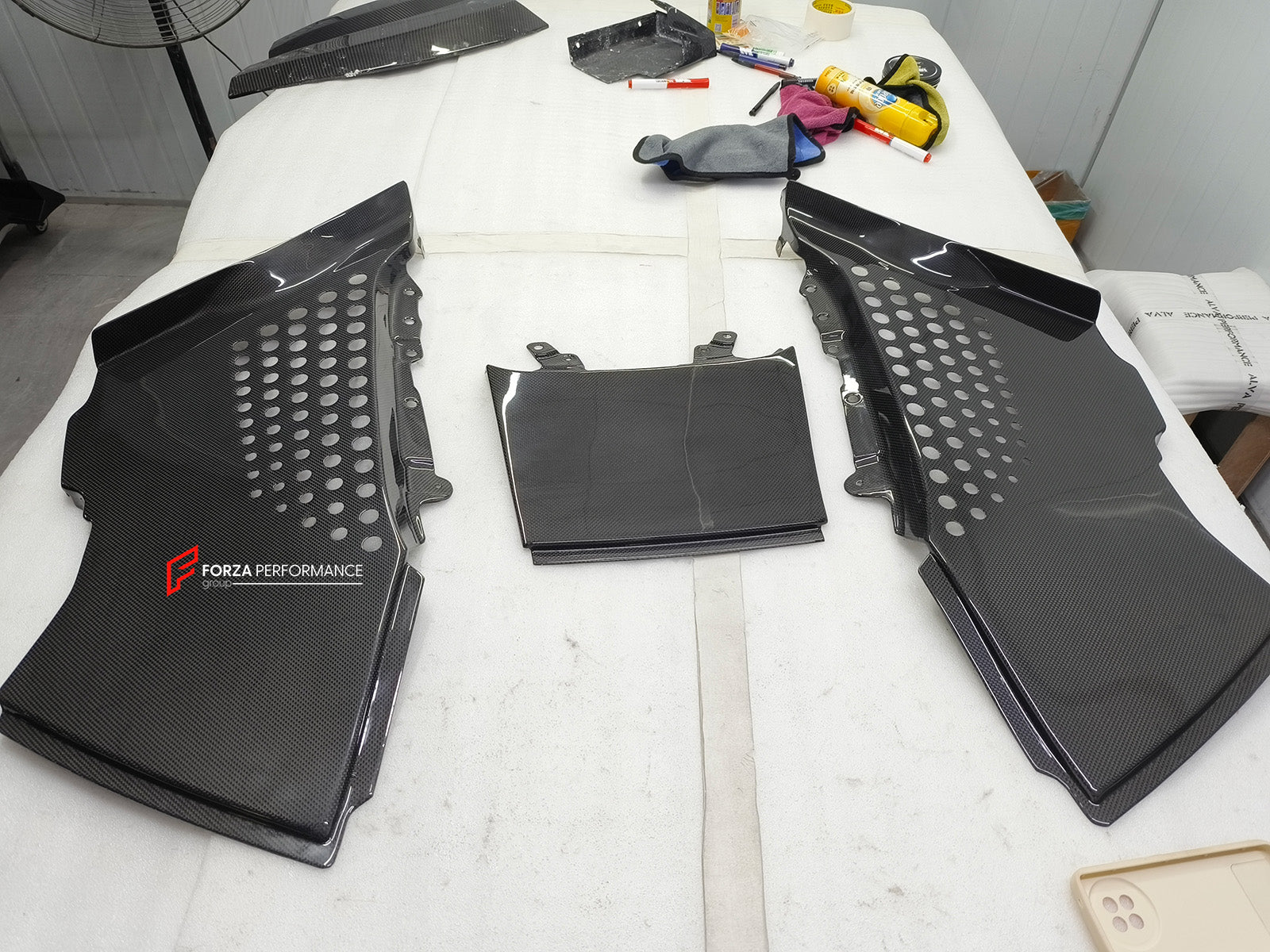 CARBON OEM GENUINE PARTS for FERRARI SF90 2021+

Set includes:

Front Lip
Front Trims
Side Skirts
Side Vents
Rear Diffuser
Rear Spoiler Wing

Material: Carbon Fiber

NOTE: Professional installation is required.