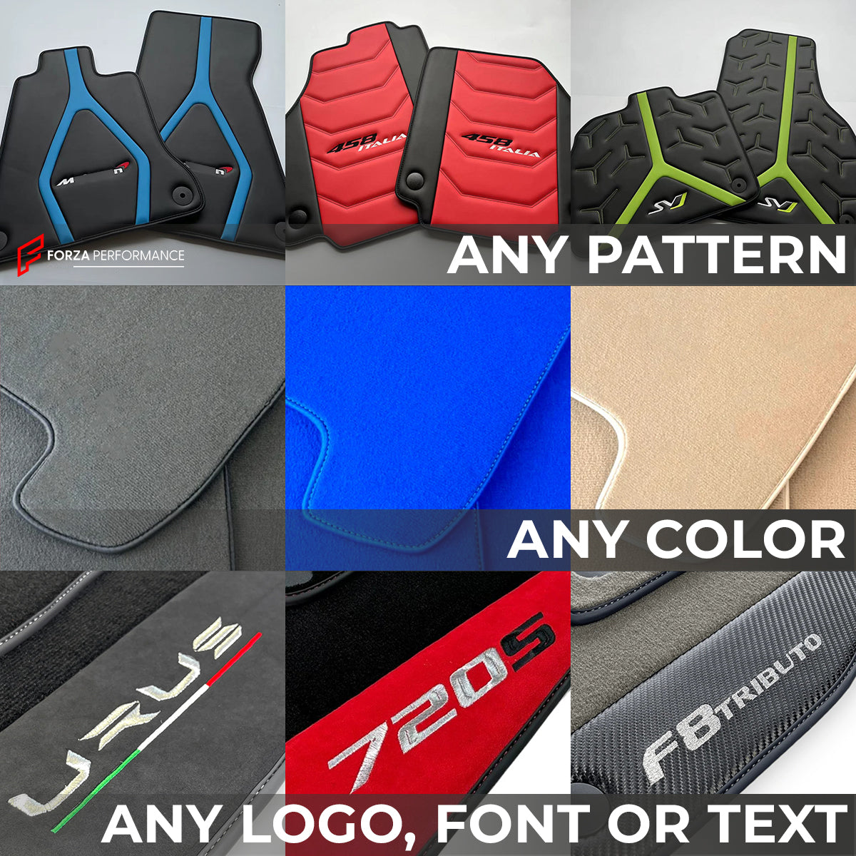 CUSTOM FLOOR MATS CARPETS for PORSCHE 911 992 GT3RS LEATHER NYLON VELO