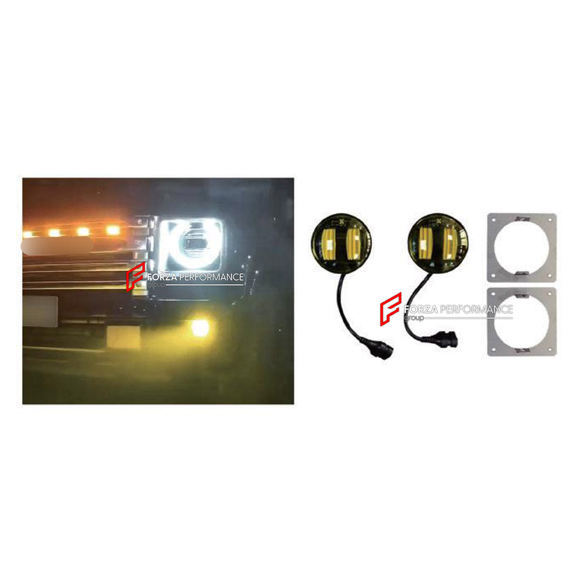 FOG LIGHTS for HAVAL H9 II 2024+ FORZA PERFORMANCE custom fit Golden Style

Set includes:
Fog Lights

Material: Plastic

NOTE: Professional installation is required.