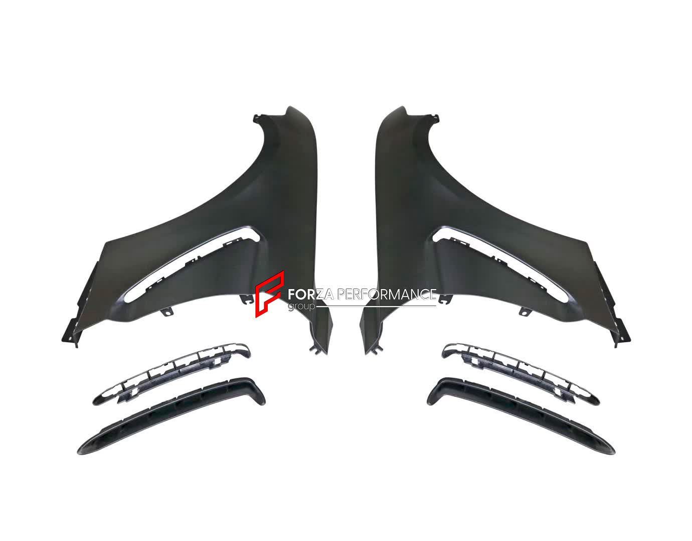 BODY KIT for FORD MUSTANG 2015 - 2020

Set includes:

Front Bumper
Rear Diffuser
Exhaust Tips
Rear Spoiler
Hood
Front Fenders (Steel)

Material: Plastic

Note: Professional installation is required.