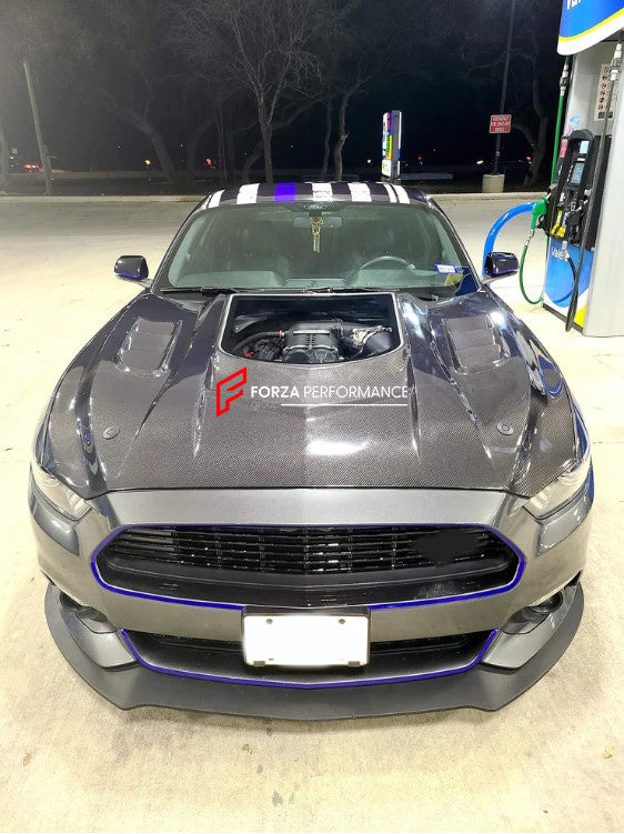 CARBON FIBER HOOD BONNET STAGE 2 FOR FORD MUSTANG S550.1 2015-2017