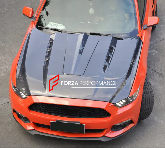 CARBON FIBER HOOD BONNET FOR FORD MUSTANG S550.1 2015-2017 V2