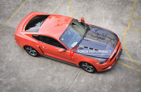 CARBON FIBER HOOD BONNET FOR FORD MUSTANG S550.1 2015-2017 V2