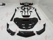 FORGED CARBON BODY KIT for LAMBORGHINI REVUELTO 2023+ FORZA PERFORMANCE custom fit Mansory Style

Set includes:
Front Lip
Front Bumper Canards
Hood Bonnet
Side Mirror Covers
Side Skirts
Side Air Intake Trims
Rear Bumper Trims
Rear Diffuser
Rear Wing Spoiler

Material: Forged Carbon

NOTE: Professional installation is required.