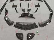 FORGED CARBON BODY KIT for LAMBORGHINI REVUELTO 2023+ FORZA PERFORMANCE custom fit Mansory Style

Set includes:
Front Lip
Front Bumper Canards
Hood Bonnet
Side Mirror Covers
Side Skirts
Side Air Intake Trims
Rear Bumper Trims
Rear Diffuser
Rear Wing Spoiler

Material: Forged Carbon

NOTE: Professional installation is required.