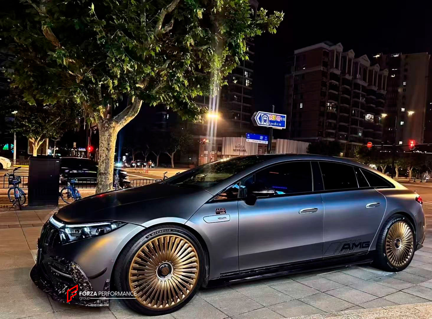 FORGED CARBON BODY KIT for MERCEDES BENZ EQS V297 2021+ EQE V295 2022+

Set includes:

Front Lip
Front Bumper Air Vents
Front Bumper Canards
Rear Diffuser

Material: Forged Carbon

NOTE: Professional installation is required.