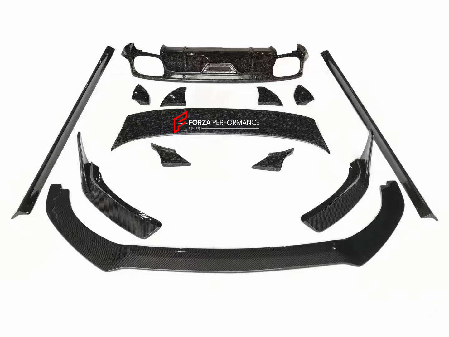 FORGED CARBON BODY KIT for PORSCHE PANAMERA 971.2 2021 - 2024

Front Lip
Front Bumper Canards
Side Skirts
Rear Spoiler
Rear Diffuser

Material: Forged Carbon

NOTE: Professional installation is required