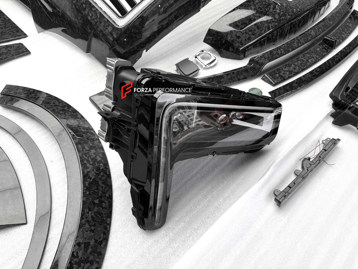 FORGED CARBON CONVERSION BODY KIT for ROLLS-ROYCE CULLINAN SERIES 1 2018 - 2025 upgrade to SERIES 2 FACELIFT



Set includes:

Front Lip
Front Bumper
Front Bumper Meshes

Headlights
Front Grille Frame
Hood / Bonnet
Front Fenders
Fenders Flares
Door Covers
Side Skirts
Roof Spoiler
D-Pillar Panel
Rear Trunk Spoiler
Rear Panel
Rear Bumper
Rear Diffuser
Exhaust Tips
Exhaust Mufflers
Material: Dry Carbon