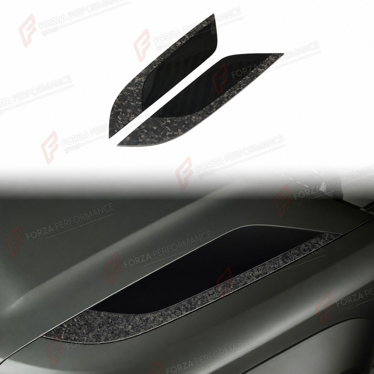 FORGED CARBON FIBER HOOD BONNET VENT COVERS for LAND ROVER DEFENDER 90 110 130 L663 2020+
Set includes:

Hood Bonnet Vent Covers
Material: Forged Carbon Fiber

NOTE: Professional installation is required.