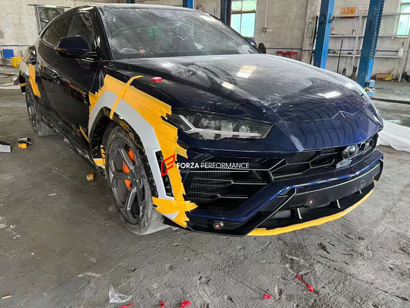 FORGED CARBON FRONT LIP AND SIDE FENDERS for LAMBORGHINI URUS 2018+  Set includes:  Front Lip Side Fenders