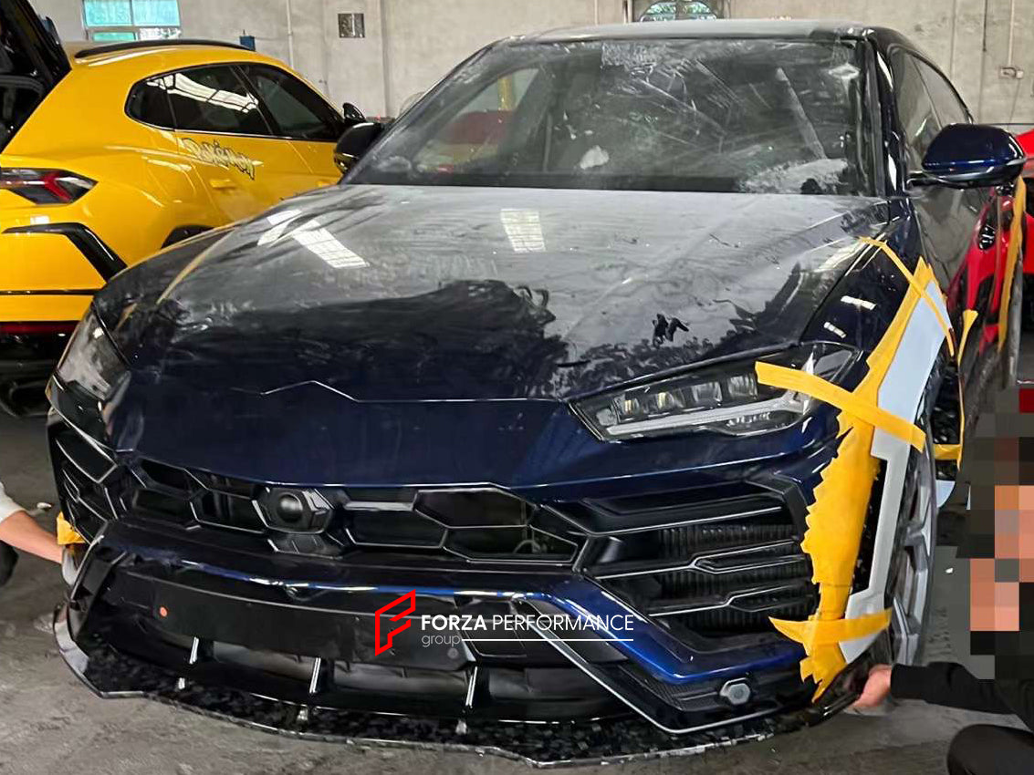 FORGED CARBON FRONT LIP AND SIDE FENDERS for LAMBORGHINI URUS 2018+  Set includes:  Front Lip Side Fenders