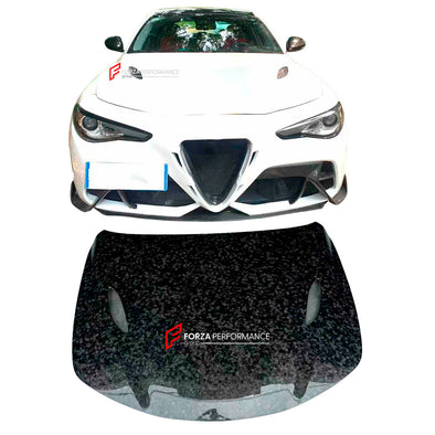 FORGED CARBON HOOD BONNET for ALFA ROMEO GIULIA 952 2015+

Set includes:

Hood Bonnet

Material: Forged Carbon

Note: Professional installation is required
