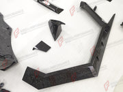 DRY CARBON WIDE BODY KIT for TESLA CYBERTRUCK 2023+ FORZA PERFORMANCE custom fit Mansory Style

Set includes:
Front Bumper with DRL Light Bar
Front Panel
Hood Bonnet
Roof Panel
Roof LED Bar
Fender Flares
Side Mirror Covers
Side Skirts
C Pillar Panels
Window Trims
Trunk Panel
Rear Spoiler
Rear Panel
Rear Diffuser

Material: Dry Carbon

NOTE: Professional installation is required.