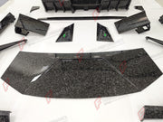 DRY CARBON WIDE BODY KIT for TESLA CYBERTRUCK 2023+ FORZA PERFORMANCE custom fit Mansory Style

Set includes:
Front Bumper with DRL Light Bar
Front Panel
Hood Bonnet
Roof Panel
Roof LED Bar
Fender Flares
Side Mirror Covers
Side Skirts
C Pillar Panels
Window Trims
Trunk Panel
Rear Spoiler
Rear Panel
Rear Diffuser

Material: Dry Carbon

NOTE: Professional installation is required.