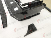 DRY CARBON WIDE BODY KIT for TESLA CYBERTRUCK 2023+ FORZA PERFORMANCE custom fit Mansory Style

Set includes:
Front Bumper with DRL Light Bar
Front Panel
Hood Bonnet
Roof Panel
Roof LED Bar
Fender Flares
Side Mirror Covers
Side Skirts
C Pillar Panels
Window Trims
Trunk Panel
Rear Spoiler
Rear Panel
Rear Diffuser

Material: Dry Carbon

NOTE: Professional installation is required.