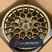 We manufactured premium quality forged wheels rims for our client's Asron Martin DB9 2004 - 2016 with the following specifications:

WHEEL SIZE:

Front: 20 x 8.5 ET 42
Rear: 20 x 11 ET 54
PCD: 5 x 114.3
CB: 68.1
Finish: Satin Light Gold
Material: 6061-T6 Forged Aluminum
THIS WHEEL DESIGN CAN BE CUSTOM-MADE FOR YOUR CAR IN ANY SIZE AND COLOR OPTIONS
Available in monoblock, 2-piece, 3-piece, duoblock, beadlock
3D wheel renderings are provided according to the exact dimensions and specifications requested by t
