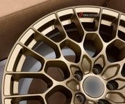 We manufactured premium quality forged wheels rims for our client's Asron Martin DB9 2004 - 2016 with the following specifications:

WHEEL SIZE:

Front: 20 x 8.5 ET 42
Rear: 20 x 11 ET 54
PCD: 5 x 114.3
CB: 68.1
Finish: Satin Light Gold
Material: 6061-T6 Forged Aluminum
THIS WHEEL DESIGN CAN BE CUSTOM-MADE FOR YOUR CAR IN ANY SIZE AND COLOR OPTIONS
Available in monoblock, 2-piece, 3-piece, duoblock, beadlock
3D wheel renderings are provided according to the exact dimensions and specifications requested by t