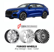 21 INCH FORGED WHEELS RIMS for AUDI RS Q8 4M 2019 - 2024 FORZA PERFORMANCE Mansory Style

We manufacture premium quality forged wheels rims for Audi RS Q8 4M 2019 - 2024 in any design, size, color.

THIS WHEEL DESIGN CAN BE CUSTOM-MADE FOR YOUR CAR IN ANY SIZE AND COLOR OPTIONS
Available in monoblock, 2-piece, 3-piece, duoblock, beadlock
3D wheel renderings are provided according to the exact dimensions and specifications requested by the client, ensuring proper fitment for their car prior to production
OPT