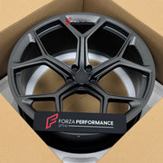 We manufactured premium quality forged wheels rims for our client's Audi RS Q8 4M 2019 - 2024 with the following specifications:

WHEEL SIZE:

Front: 23 x 10.5 ET 18
Rear: 23 x 10.5 ET 18
PCD: 5 x 112
CB: 66.5
Finish: Satin Gunmetal
Material: 6061-T6 Forged Aluminum
THIS WHEEL DESIGN CAN BE CUSTOM-MADE FOR YOUR CAR IN ANY SIZE AND COLOR OPTIONS
Available in monoblock, 2-piece, 3-piece, duoblock, beadlock
3D wheel renderings are provided according to the exact dimensions and specifications requested by the c