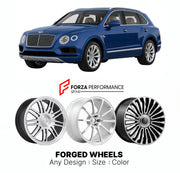 21 INCH FORGED WHEELS RIMS for BENTLEY BENTAYGA 2015 - 2020 FORZA PERFORMANCE Mansory Style

We manufacture premium quality forged wheels rims for Bentley Bentayga 2015 - 2020 in any design, size, color.

THIS WHEEL DESIGN CAN BE CUSTOM-MADE FOR YOUR CAR IN ANY SIZE AND COLOR OPTIONS
Available in monoblock, 2-piece, 3-piece, duoblock, beadlock
3D wheel renderings are provided according to the exact dimensions and specifications requested by the client, ensuring proper fitment for their car prior to producti