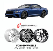 21 INCH FORGED WHEELS RIMS for BENTLEY CONTINENTAL GTC IV 2024+ FORZA PERFORMANCE Mansory Style

We manufacture premium quality forged wheels rims for Bentley Continental GTC IV 2024+ in any design, size, color.

THIS WHEEL DESIGN CAN BE CUSTOM-MADE FOR YOUR CAR IN ANY SIZE AND COLOR OPTIONS
Available in monoblock, 2-piece, 3-piece, duoblock, beadlock
3D wheel renderings are provided according to the exact dimensions and specifications requested by the client, ensuring proper fitment for their car prior to 