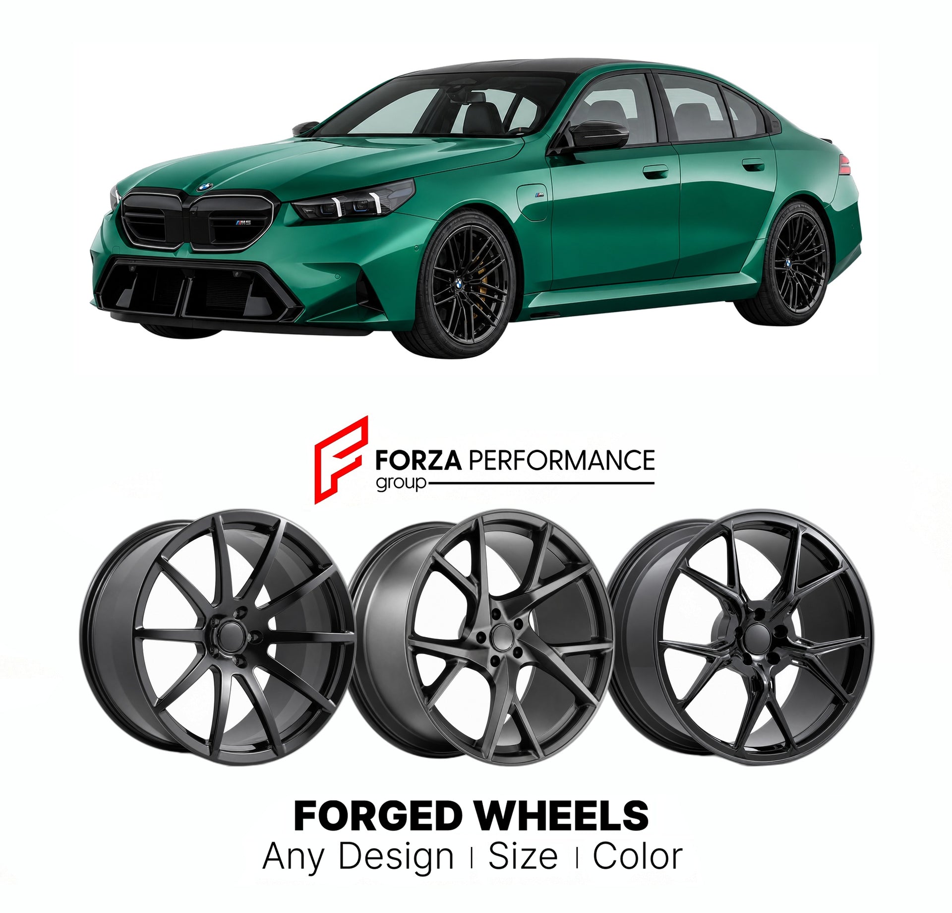 21 INCH FORGED WHEELS RIMS for BMW M5 G90 G99 2024+ FORZA PERFORMANCE Mansory Style

We manufacture premium quality forged wheels rims for BMW M5 G90 G99 2024+ in any design, size, color.

THIS WHEEL DESIGN CAN BE CUSTOM-MADE FOR YOUR CAR IN ANY SIZE AND COLOR OPTIONS
Available in monoblock, 2-piece, 3-piece, duoblock, beadlock
3D wheel renderings are provided according to the exact dimensions and specifications requested by the client, ensuring proper fitment for their car prior to production
OPTIONS:

Bru
