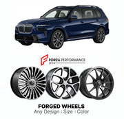 21 INCH FORGED WHEELS RIMS for BMW X7 G07 LCI 2022+ FORZA PERFORMANCE Mansory Style

We manufacture premium quality forged wheels rims for BMW X7 G07 LCI 2022+ in any design, size, color.

THIS WHEEL DESIGN CAN BE CUSTOM-MADE FOR YOUR CAR IN ANY SIZE AND COLOR OPTIONS
Available in monoblock, 2-piece, 3-piece, duoblock, beadlock
3D wheel renderings are provided according to the exact dimensions and specifications requested by the client, ensuring proper fitment for their car prior to production
OPTIONS:

Bru
