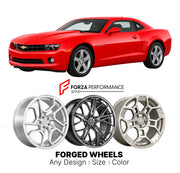FORGED WHEELS RIMS for CHEVROLET CAMARO 2010 - 2015

Custom forged wheels for Chevrolet Camaro 2010 - 2015. Made-to-order monoblock, 2-piece and 3-piece rims in custom sizes, offsets, colors and finishes with guaranteed fitment.

We manufacture premium quality forged wheels rims for Chevrolet Camaro 2010 - 2015 in any design, size, color.

THIS WHEEL DESIGN CAN BE CUSTOM-MADE FOR YOUR CAR IN ANY SIZE AND COLOR OPTIONS
Available in monoblock, 2-piece, 3-piece, duoblock, beadlock
3D wheel renderings are provi