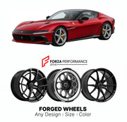 21 INCH FORGED WHEELS RIMS for FERRARI 12CILINDRI 2024+ FORZA PERFORMANCE Mansory Style

We manufacture premium quality forged wheels rims for Ferrari 12Cilindri 2024+ in any design, size, color.

THIS WHEEL DESIGN CAN BE CUSTOM-MADE FOR YOUR CAR IN ANY SIZE AND COLOR OPTIONS
Available in monoblock, 2-piece, 3-piece, duoblock, beadlock
3D wheel renderings are provided according to the exact dimensions and specifications requested by the client, ensuring proper fitment for their car prior to production
OPTIO