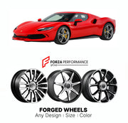 21 INCH FORGED WHEELS RIMS for FERRARI 296 GTB 2022+ FORZA PERFORMANCE Mansory Style

We manufacture premium quality forged wheels rims for Ferrari 296 GTB 2022+ in any design, size, color.

THIS WHEEL DESIGN CAN BE CUSTOM-MADE FOR YOUR CAR IN ANY SIZE AND COLOR OPTIONS
Available in monoblock, 2-piece, 3-piece, duoblock, beadlock
3D wheel renderings are provided according to the exact dimensions and specifications requested by the client, ensuring proper fitment for their car prior to production
OPTIONS:

B