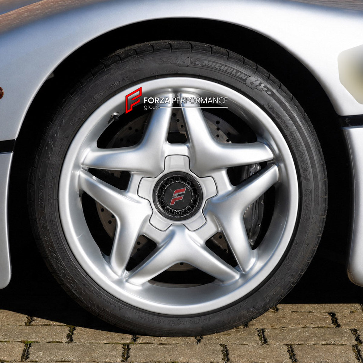 We manufacture premium quality forged wheels rims for Ferrari F50 1995 - 1997 in any design, size, color.

WHEEL SIZE:

Front: 18 x 8.5 ET 52
Rear: 18 x 13 ET 45
PCD: 5 x 108
CB: 67.1
Finish: Silver
Material: 6061-T6 Forged Aluminum
THIS WHEEL DESIGN CAN BE CUSTOM-MADE FOR YOUR CAR IN ANY SIZE AND COLOR OPTIONS
Available in monoblock, 2-piece, 3-piece, duoblock, beadlock
3D wheel renderings are provided according to the exact dimensions and specifications requested by the client, ensuring proper fitment for